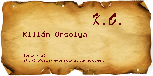 Kilián Orsolya névjegykártya